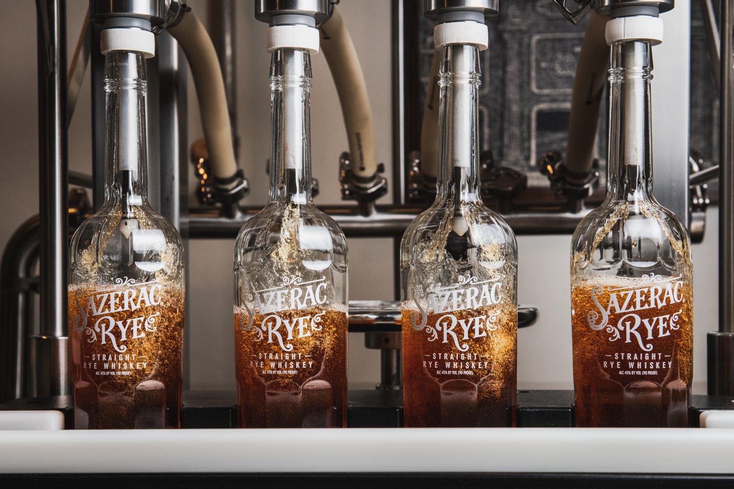 Sazerac Rye Being Bottled on Bottling Line