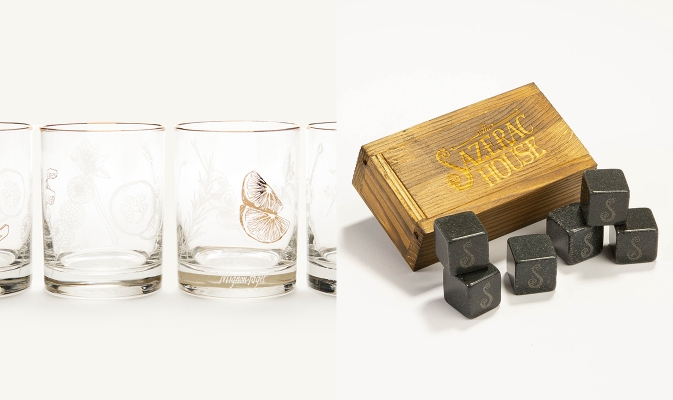 Bourbon Stones and Glassware